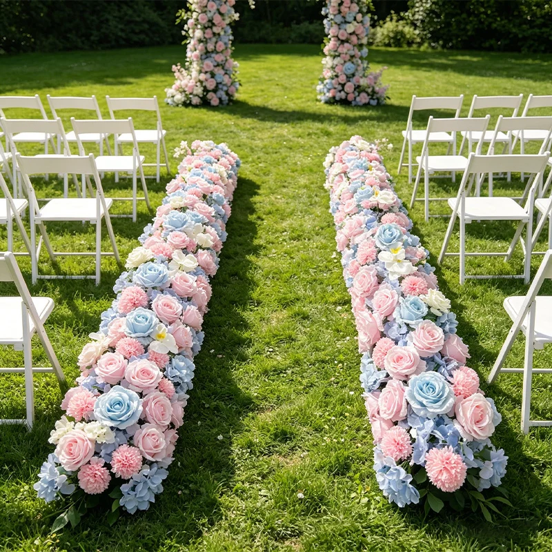 120cm Blue Pink Rose Hydrangea Artificial Flower Row Wedding Backdrop Wall Arch Decor Fake Floral Runner for Party Home Garden
120cm Blue Pink Rose Hydrangea Artificial Flower Row Wedding Backdrop Wall Arch Decor Fake Floral Runner for Party Home Garden
