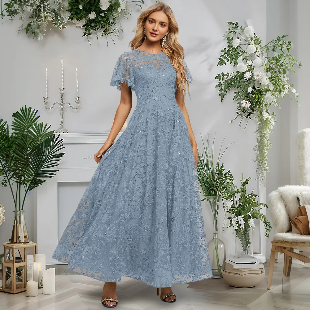 Evening Dress Dark Navy A-Line Scoop Illusion Lace Prom Gown 2025 Ankle-Length Sequins Elegant Wedding Party Formal Luxury
Evening Dress Dark Navy A-Line Scoop Illusion Lace Prom Gown 2025 Ankle-Length Sequins Elegant Wedding Party Formal Luxury
