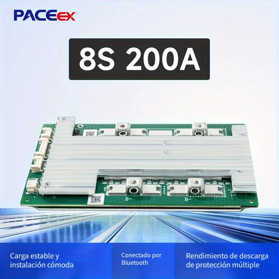 PACEex BMS 8S 24V 200A Battery Protection Board Build-in BT LFP Smart BMS with UART Heating Series Connection
PACEex BMS 8S 24V 200A Battery Protection Board Build-in BT LFP Smart BMS with UART Heating Series Connection