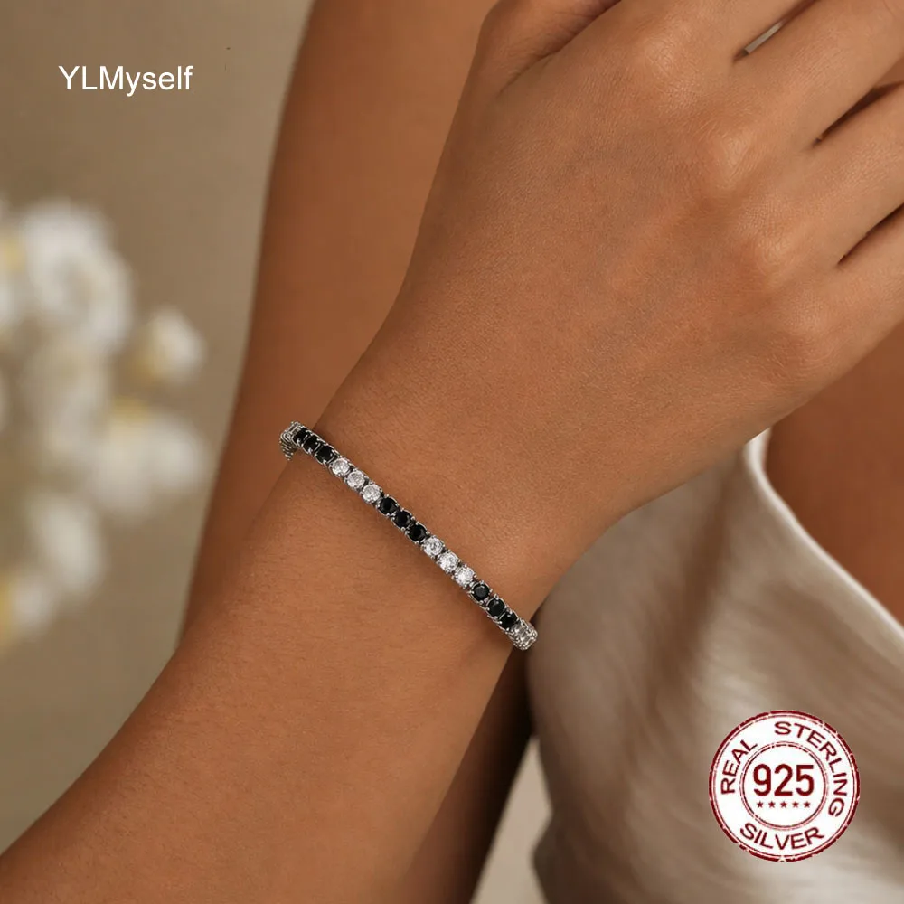 YLMYself 925 Silvevr Tennis Bracelet Black White CZ 3MM Fine Chain Unisex Fine Jewelry
YLMYself 925 Silvevr Tennis Bracelet Black White CZ 3MM Fine Chain Unisex Fine Jewelry