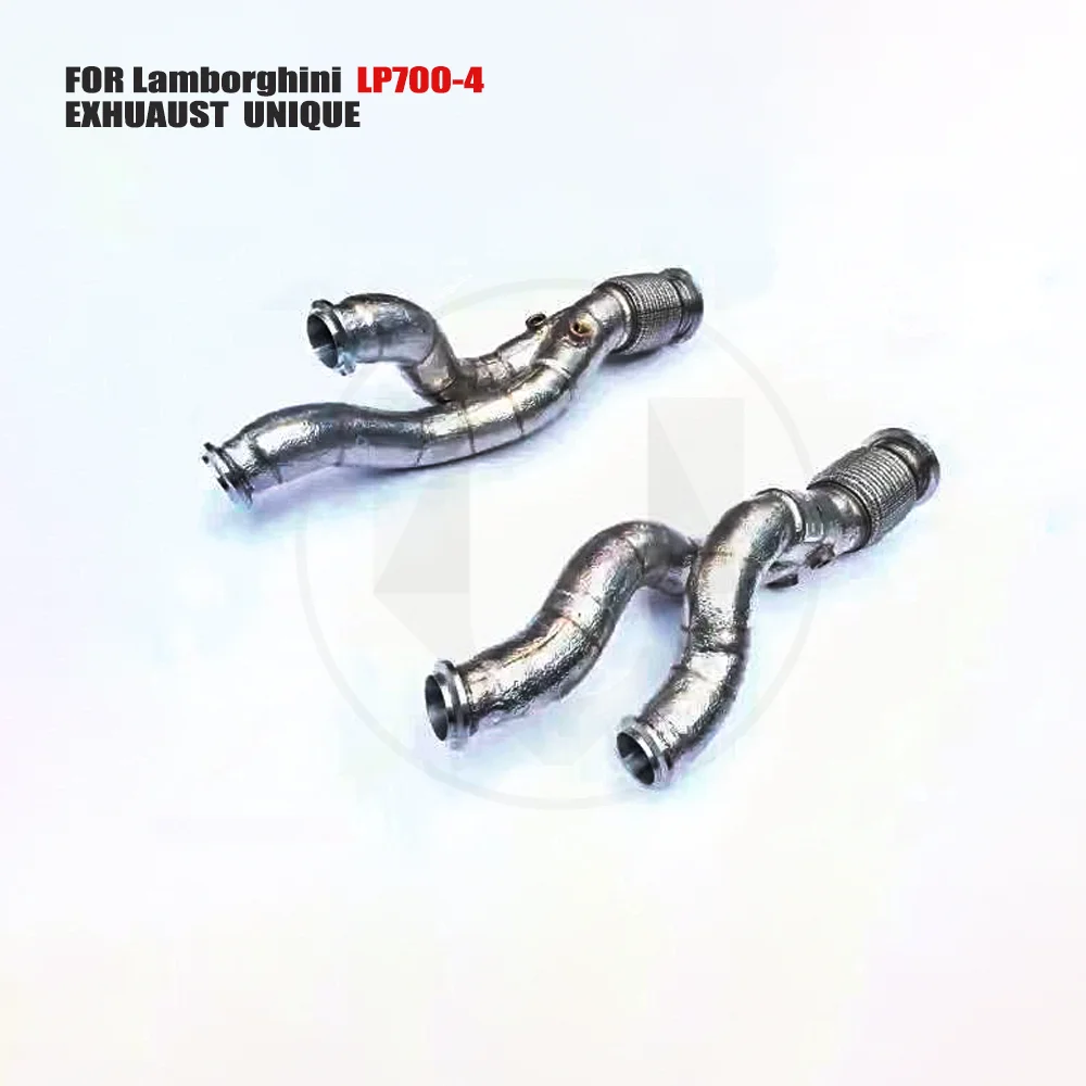 UNIQUE Exhaust System High Flow Performance Downpipe for Lamborghini LP700 Car Accessories With Catalytic Converter
UNIQUE Exhaust System High Flow Performance Downpipe for Lamborghini LP700 Car Accessories With Catalytic Converter