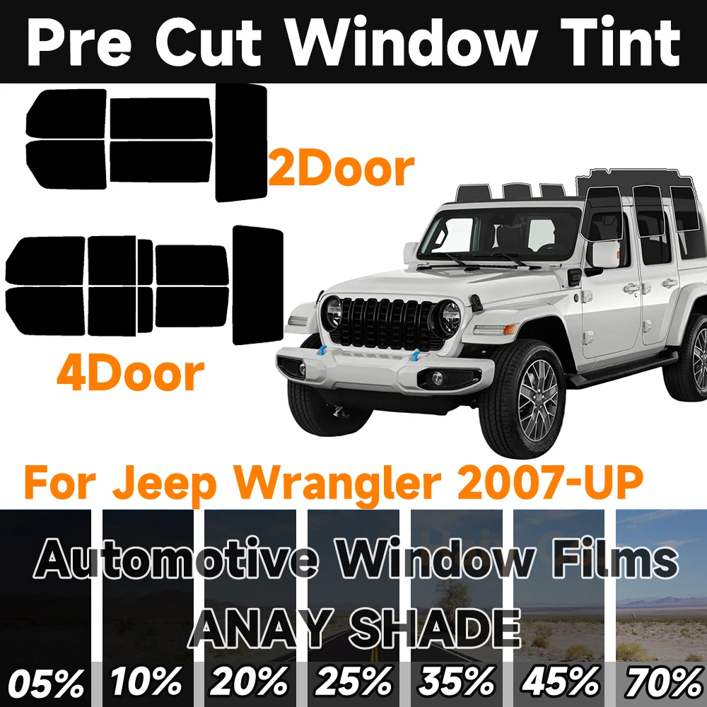 Предварительно вырезанная тонировка окон автомобиля Wrangler для Jeep Wrangler 2/4Door Любой год Автоматическая защита от солнца и ультрафиолета, 2-слойная защитная пленка для окон, конфиденциальности
Предварительно вырезанная тонировка окон автомобиля Wrangler для Jeep Wrangler 2/4Door Любой год Автоматическая защита от солнца и ультрафиолета, 2-слойная защитная пленка для окон, конфиденциальности