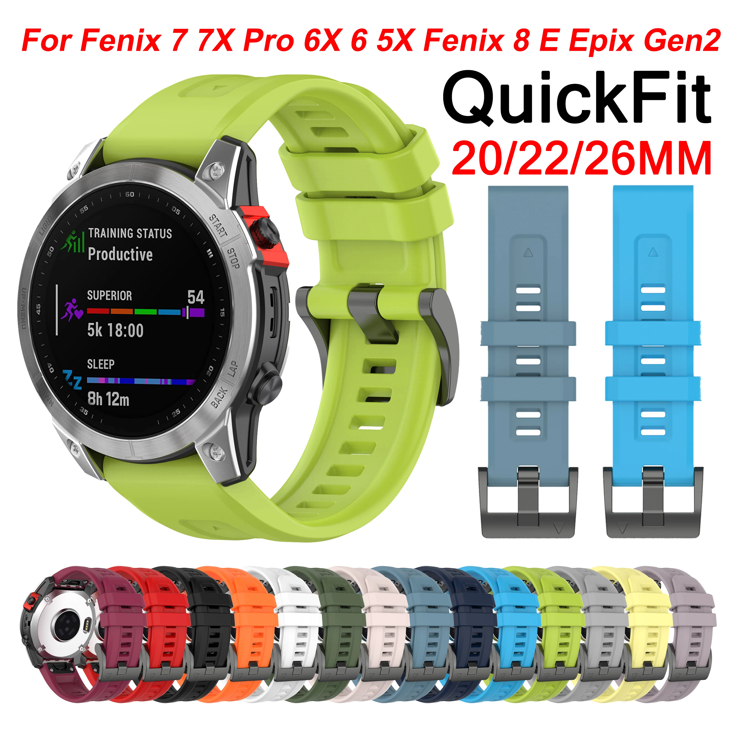 for fenix 7 5 Plus 22mm 20mm 26mm Strap Silicone QuickFit Bracelet for Garmin fenix 6 6X Pro 7X 5X 6S 7S Forerunner 935 945 3HR
for fenix 7 5 Plus 22mm 20mm 26mm Strap Silicone QuickFit Bracelet for Garmin fenix 6 6X Pro 7X 5X 6S 7S Forerunner 935 945 3HR