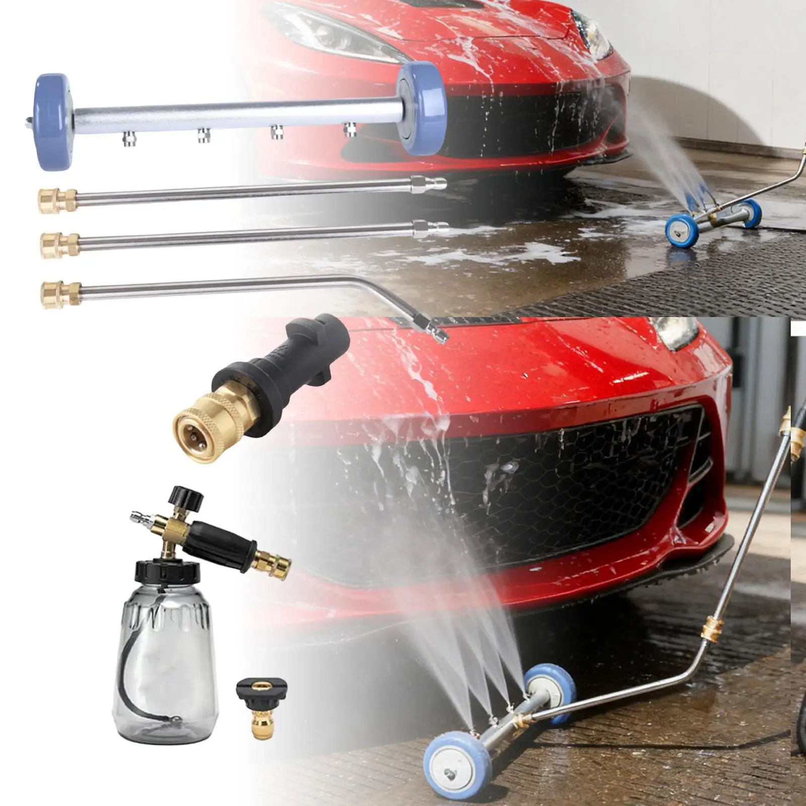 Pressure Washer Undercarriage Cleaner 1/4 Quick Connect with Extension Wands Water Broom Foam Cannon for Washing Car Garden
Pressure Washer Undercarriage Cleaner 1/4 Quick Connect with Extension Wands Water Broom Foam Cannon for Washing Car Garden