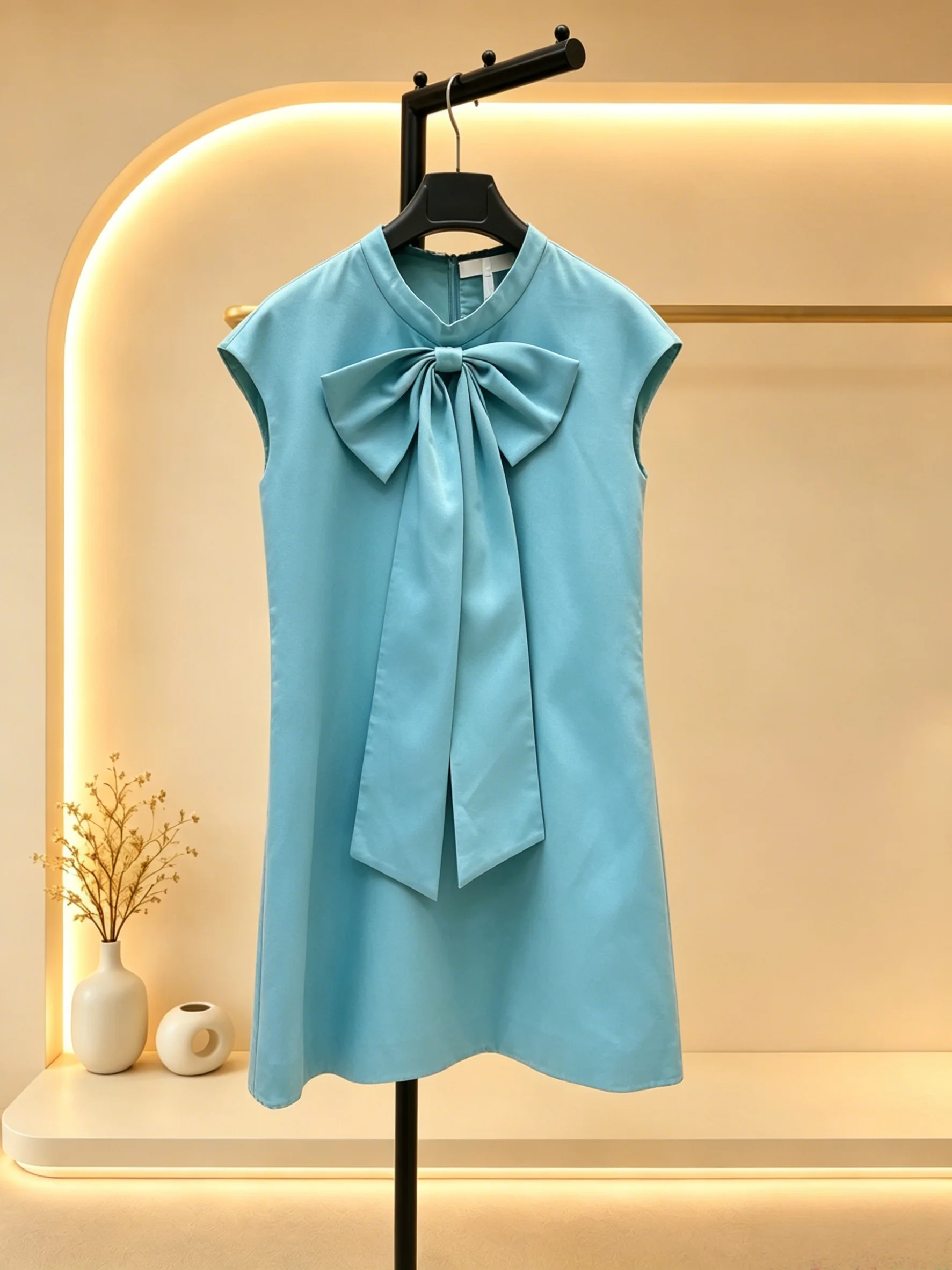 2026 Women Dress Tailored Band Collar Oversized Sculpted Front Bow Cap Sleeve Linear Mini Silhouette
2026 Women Dress Tailored Band Collar Oversized Sculpted Front Bow Cap Sleeve Linear Mini Silhouette