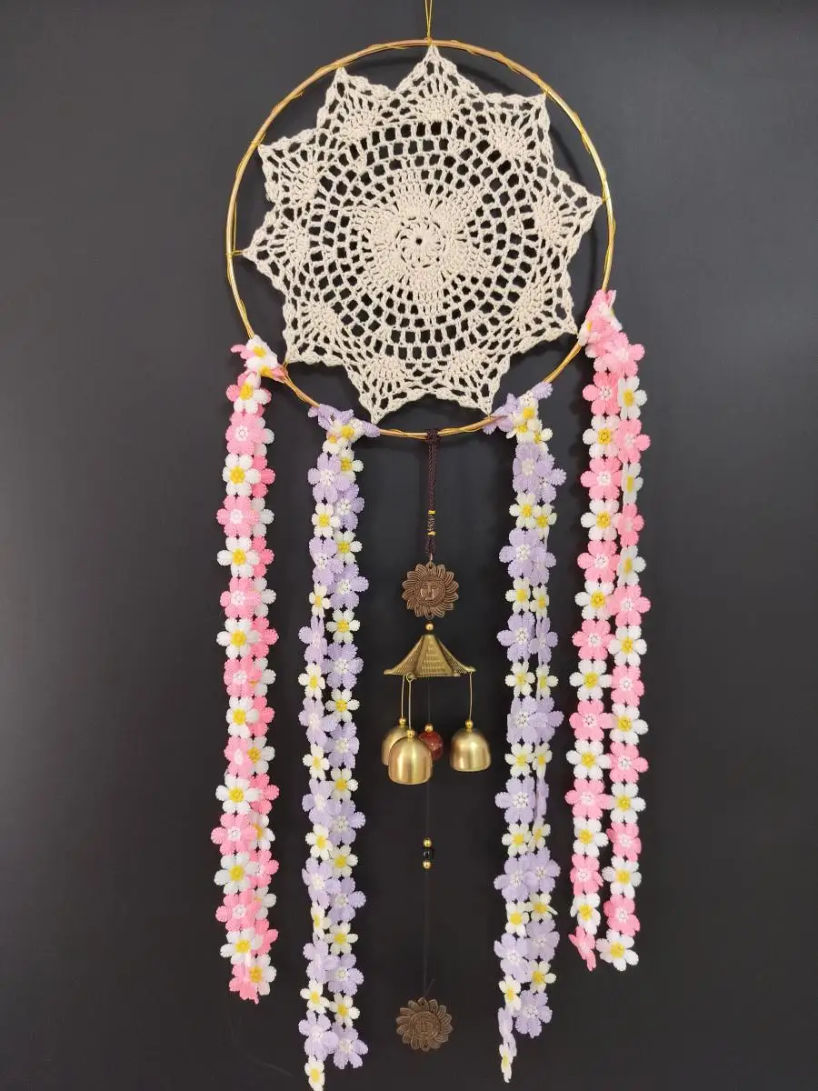 Lace Flower Fringed Dream Catchers Handmade Beige Web Dreamcatcher Dangling Windchime Vintage Chimes Home Decorating Craft Decor
Lace Flower Fringed Dream Catchers Handmade Beige Web Dreamcatcher Dangling Windchime Vintage Chimes Home Decorating Craft Decor