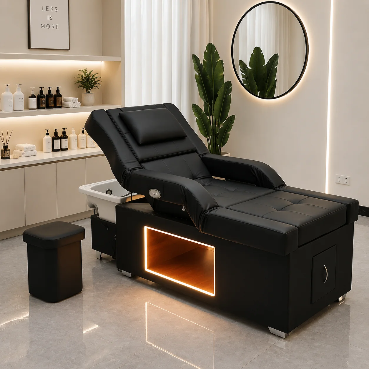 Built-in Foot Spa Massage Basin, Head Spa Massage Shampoo Bed, Adjustable Furniture for the Beauty Center
Built-in Foot Spa Massage Basin, Head Spa Massage Shampoo Bed, Adjustable Furniture for the Beauty Center