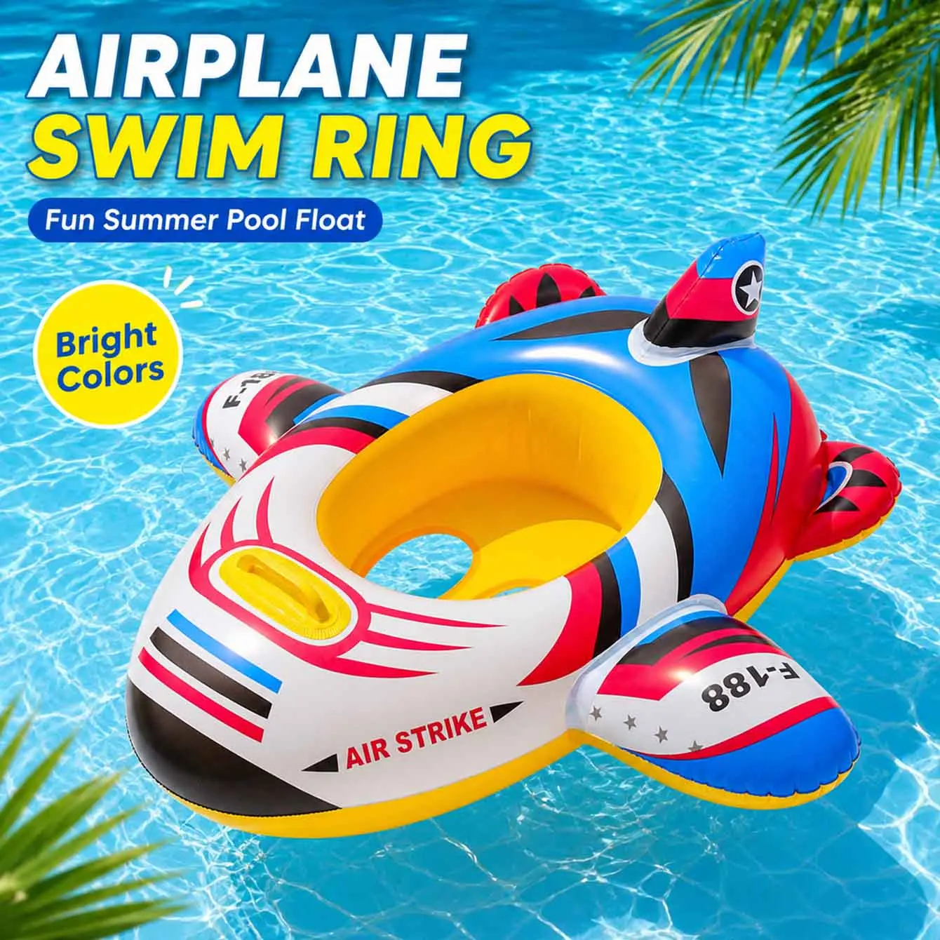 1PC Inflatable Airplane Swim Ring Pool Float Seat Summer Water Toy Beach Swimming Float with Handle
1PC Inflatable Airplane Swim Ring Pool Float Seat Summer Water Toy Beach Swimming Float with Handle