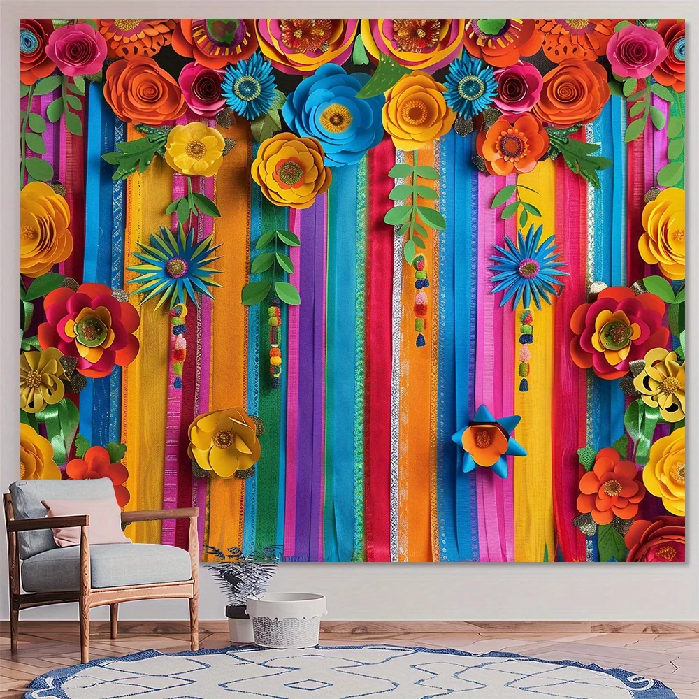 Mexican Theme Party Striped Backdrop Fiesta colorful 3D Paper Flowers Photography Background Birthday Party Decor Banner
Mexican Theme Party Striped Backdrop Fiesta colorful 3D Paper Flowers Photography Background Birthday Party Decor Banner