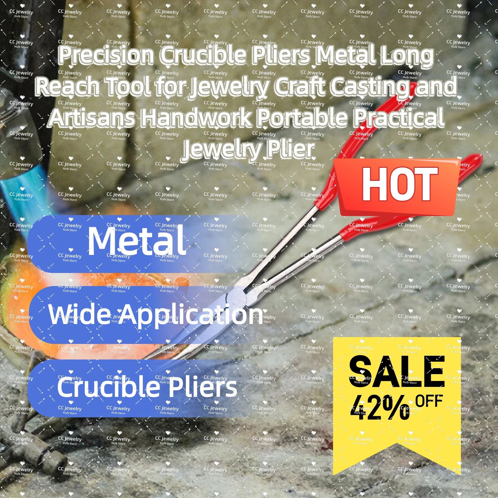 Precision Crucible Pliers Metal Long Reach Tool for Jewelry Craft Casting and Artisans Handwork Portable Practical Jewelry Plier
Precision Crucible Pliers Metal Long Reach Tool for Jewelry Craft Casting and Artisans Handwork Portable Practical Jewelry Plier