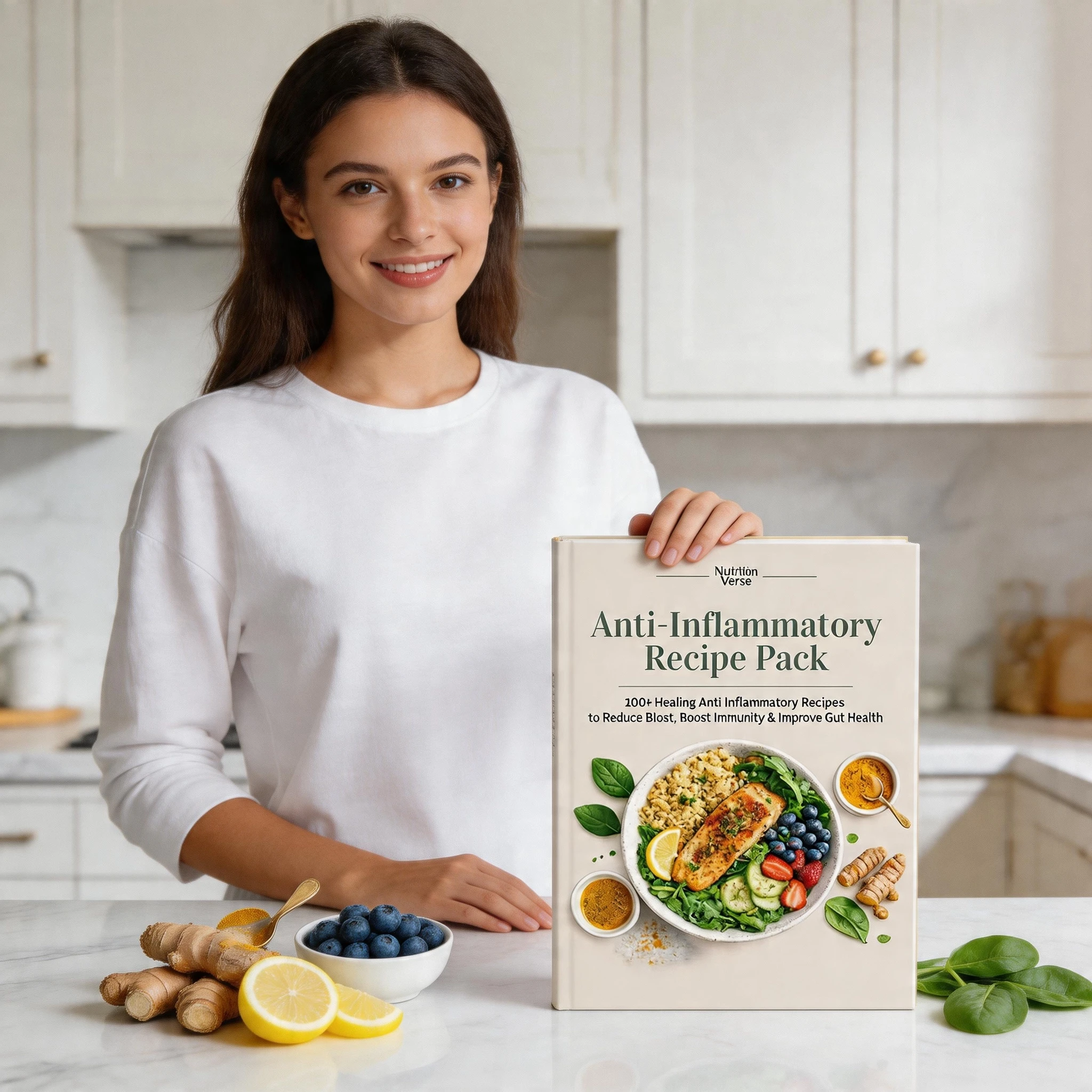 1Pcs Anti-Inflammatory Recipe Book, 100+ Gut-Healthy Meal Plans to Reduce Bloat & Boost Immunity, Healing Anti-Inflammatory Cookbook for Wellness & Healthy Eating
1Pcs Anti-Inflammatory Recipe Book, 100+ Gut-Healthy Meal Plans to Reduce Bloat & Boost Immunity, Healing Anti-Inflammatory Cookbook for Wellness & Healthy Eating