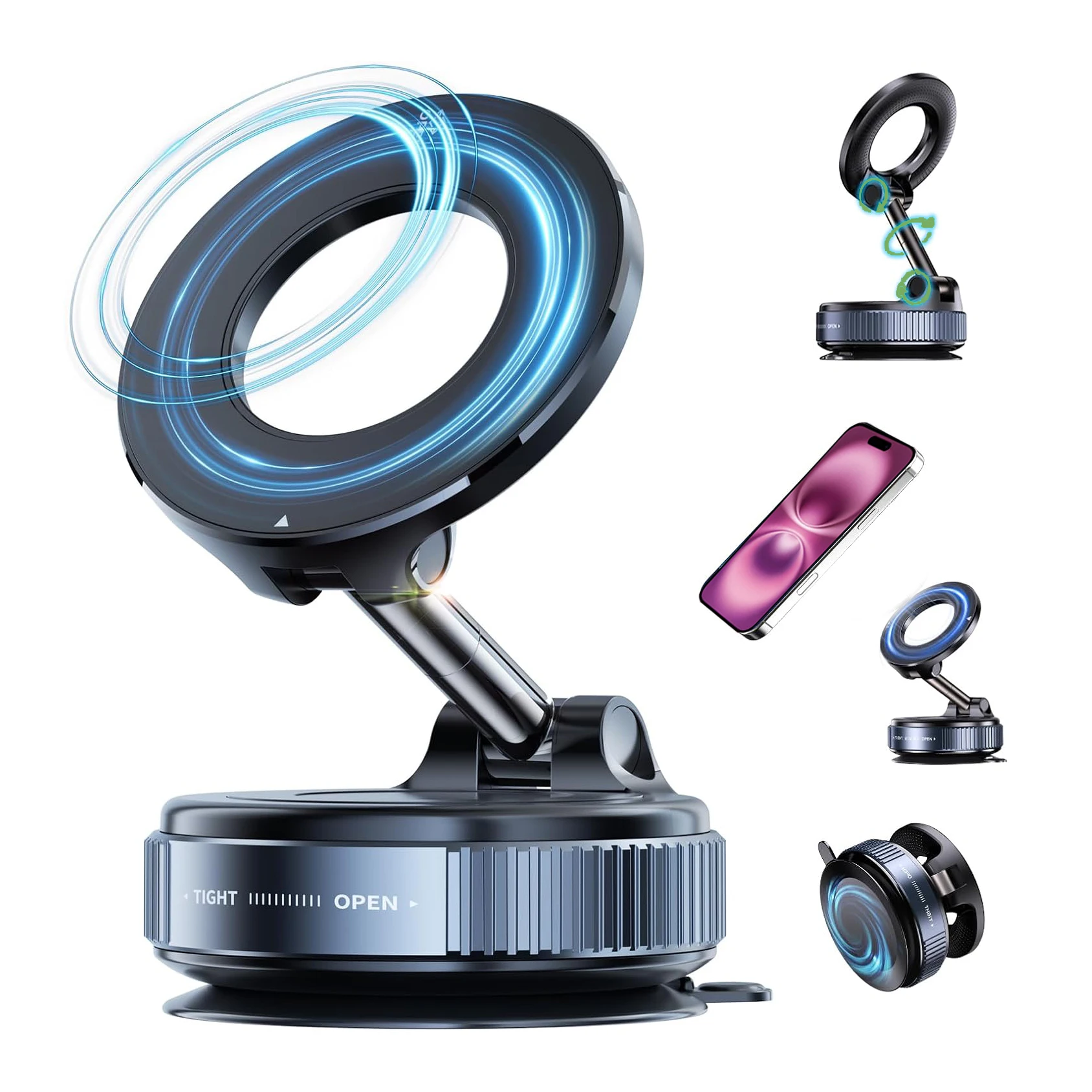 K007 Strong Magnetic Car Phone Holder Foldable Design 360° Adjustable Vacuum Mount for Car/Desk/Bathroom/Universal Use
K007 Strong Magnetic Car Phone Holder Foldable Design 360° Adjustable Vacuum Mount for Car/Desk/Bathroom/Universal Use