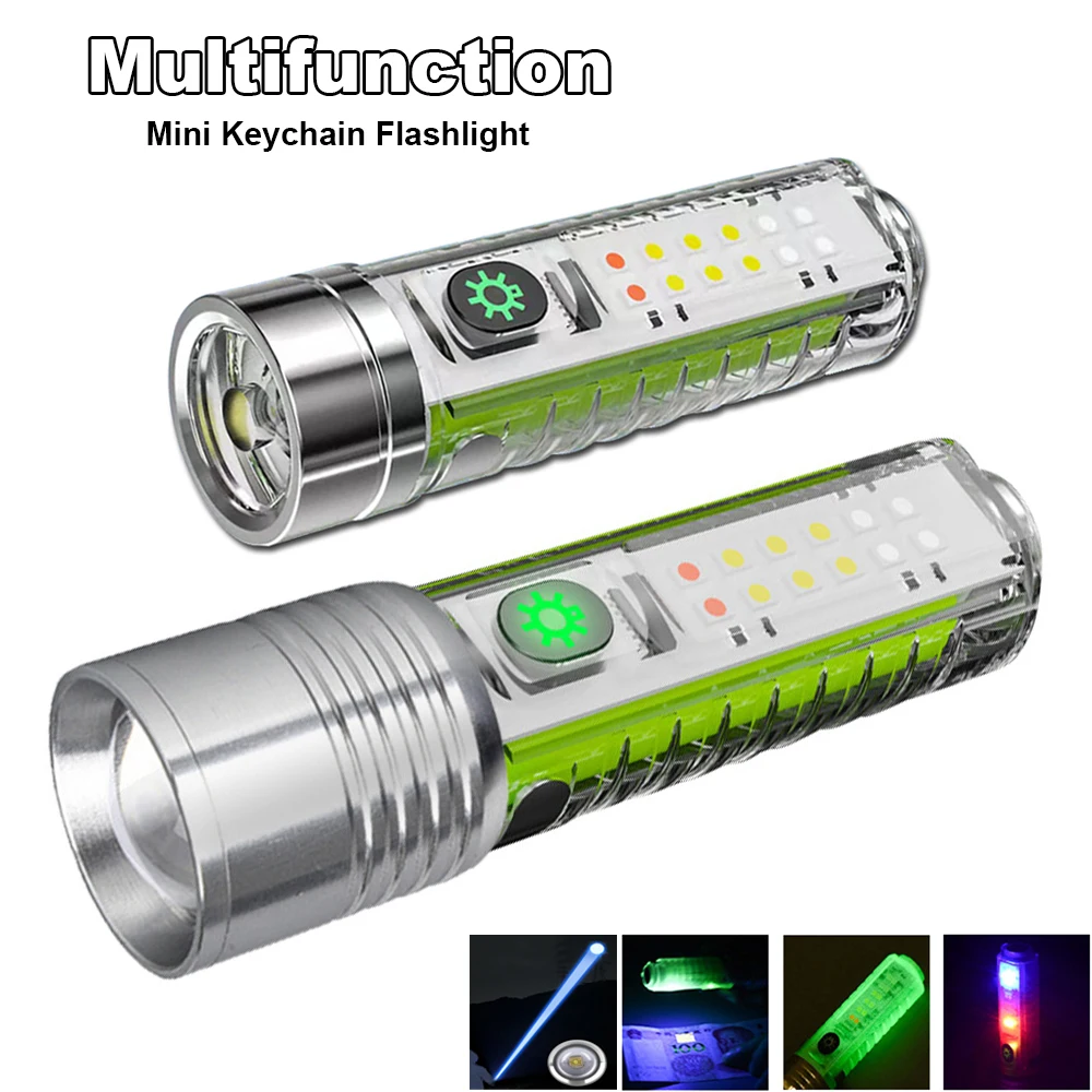 Mini Keychain Flashlight TYPE-C Fast Charging Multi-function IP65 Waterproof Fluorescent Magnetic Warning Camping Flash light
Mini Keychain Flashlight TYPE-C Fast Charging Multi-function IP65 Waterproof Fluorescent Magnetic Warning Camping Flash light
