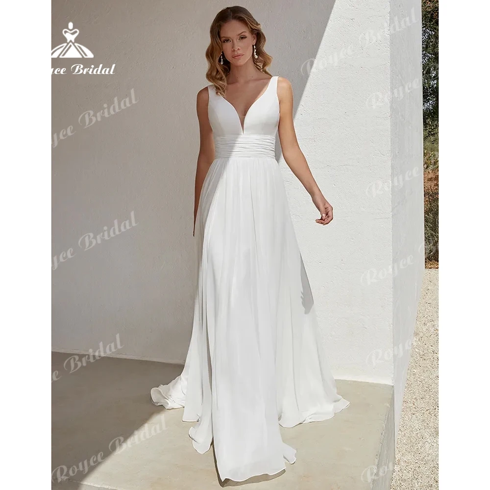 Roycebridal V Neck A-Line Boho Wedding Dresses 2026 Split Side Bridal Gown Chiffon Simple Wedding Gowns robe de marié Customized
Roycebridal V Neck A-Line Boho Wedding Dresses 2026 Split Side Bridal Gown Chiffon Simple Wedding Gowns robe de marié Customized
