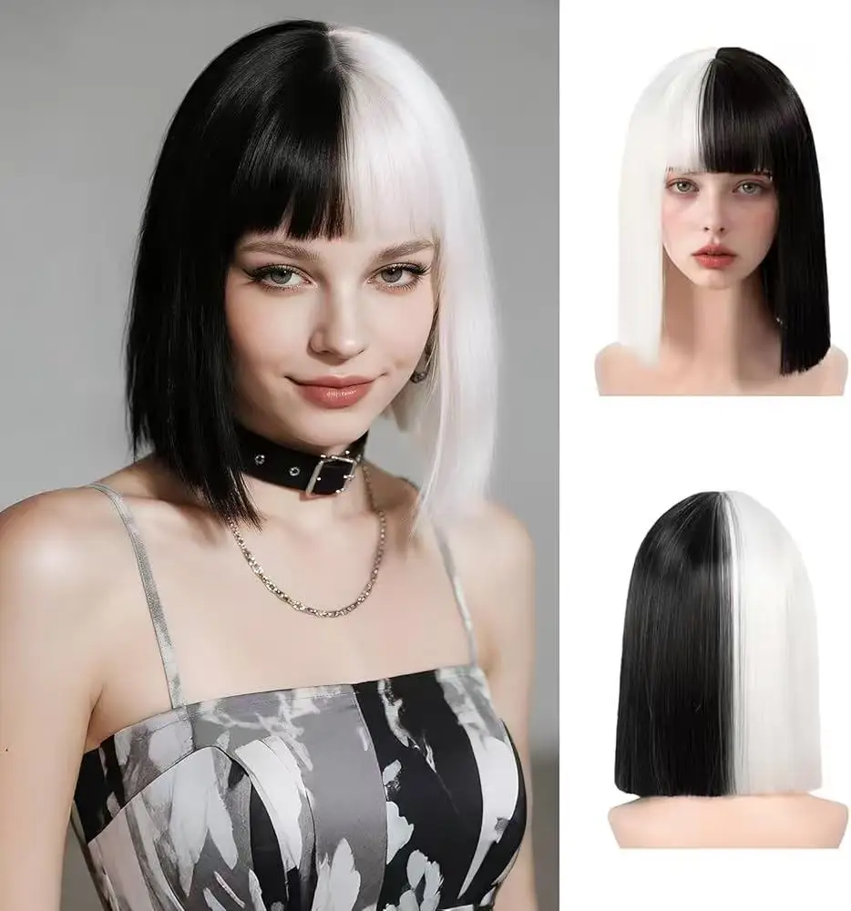 Bob Wig With Bangs - Short Straight Bob Bangs Wig, 12Inch Heat Resistant Synthetic Hair, Natural Looking For Daily Party Use
Bob Wig With Bangs - Short Straight Bob Bangs Wig, 12Inch Heat Resistant Synthetic Hair, Natural Looking For Daily Party Use
