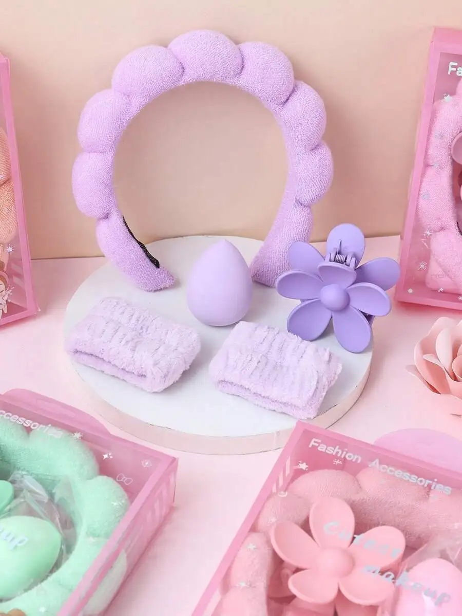 5 Pcs Girls Sponge Spa Headband Wristbands With Large Flower Hair Claw Clip Gift Set Hair Stuff Hair Accessories Set With Delicate Box For Party Gifts And Daily Use
5 Pcs Girls Sponge Spa Headband Wristbands With Large Flower Hair Claw Clip Gift Set Hair Stuff Hair Accessories Set With Delicate Box For Party Gifts And Daily Use