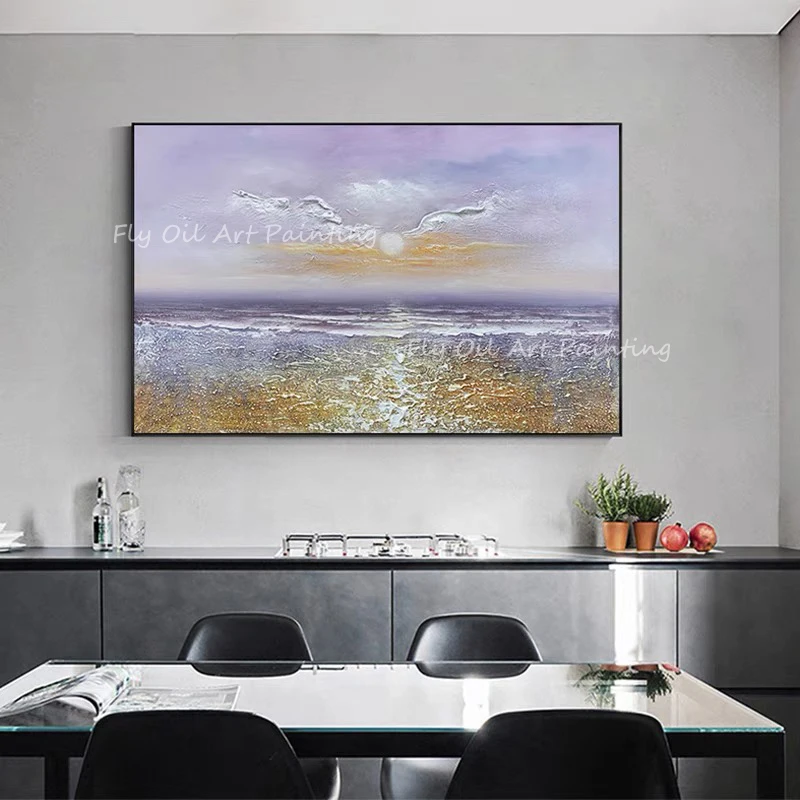 Purple Ocean Seascape Thick Large Size 100% Handpainted with sunset landscape Oil Painting home decoration as a gift
Purple Ocean Seascape Thick Large Size 100% Handpainted with sunset landscape Oil Painting home decoration as a gift