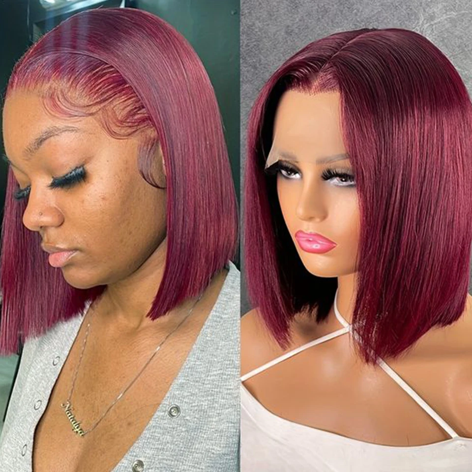 Burgundy Straight HD Transparent Short Bob Human Hair Wigs Brazilian 99J Red 13x6x1 Lace Front Wig For Women Pre Plucked
Burgundy Straight HD Transparent Short Bob Human Hair Wigs Brazilian 99J Red 13x6x1 Lace Front Wig For Women Pre Plucked
