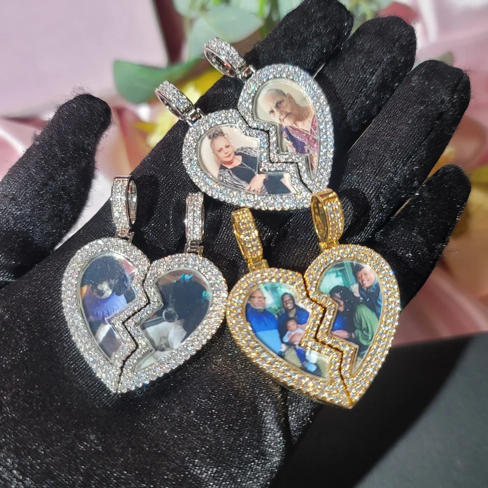 Custom Magnetic Heart Split Photo Pendant Iced Out Picture Of Two Loving Couples Necklace Valentine's Day Hip Hop Jewelry Gifts
Custom Magnetic Heart Split Photo Pendant Iced Out Picture Of Two Loving Couples Necklace Valentine's Day Hip Hop Jewelry Gifts