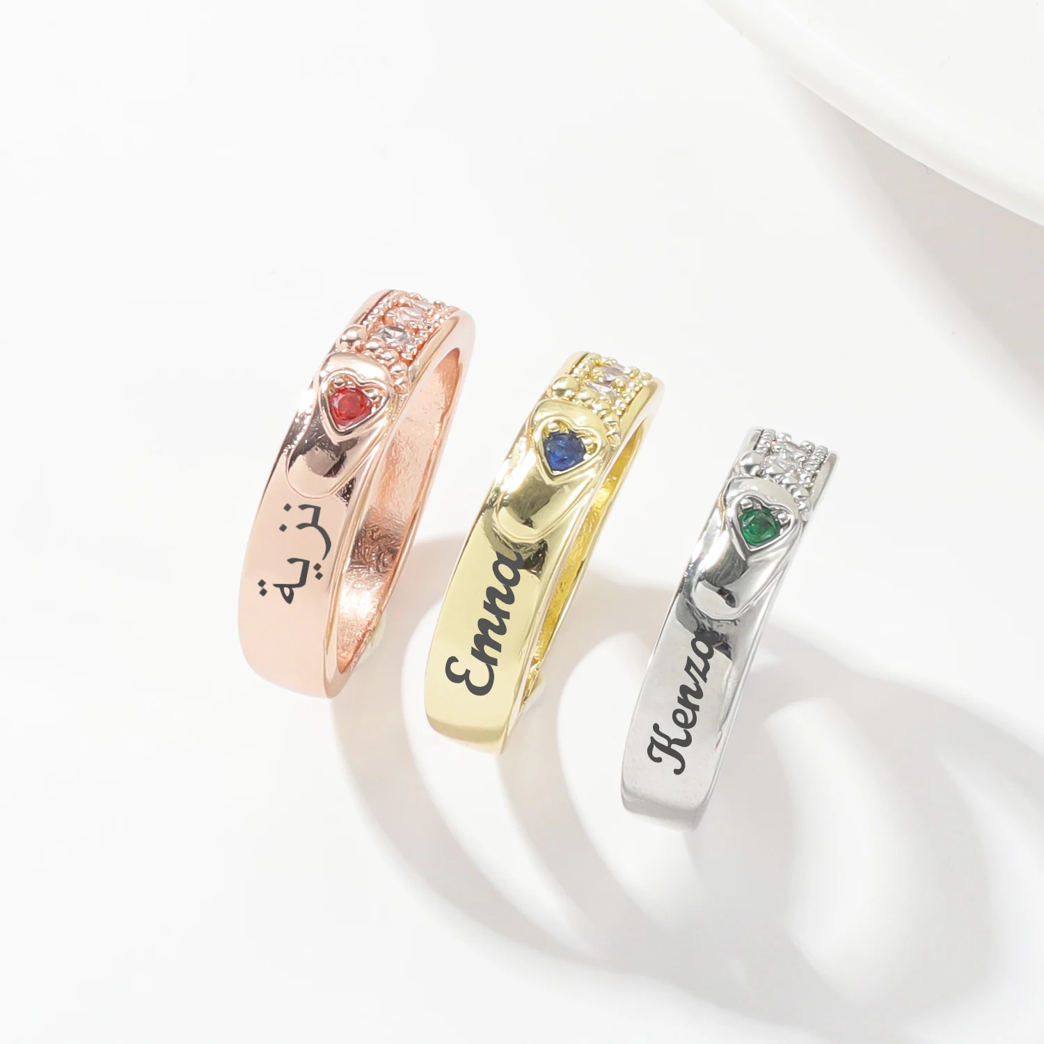 Custom Name Ring High Quality Birthstone Stainless Steel Ring Heart Zircon Birthday Gift Engagement Ring For Women Jewelry
Custom Name Ring High Quality Birthstone Stainless Steel Ring Heart Zircon Birthday Gift Engagement Ring For Women Jewelry