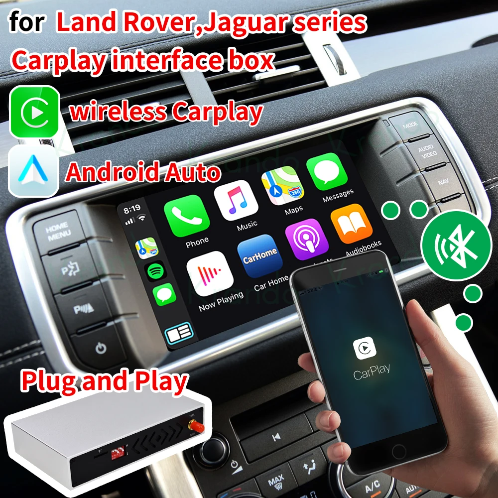 Беспроводной интерфейсный ящик Krando Apple CarPlay для Land Rover Jaguar, обновленный автоматический модуль Android
Беспроводной интерфейсный ящик Krando Apple CarPlay для Land Rover Jaguar, обновленный автоматический модуль Android