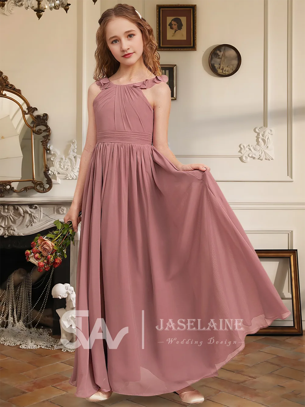 A A Line Scoop Floor Length Chiffon Junior Bridesmaid Dress Flower Girl Dress 3D Floral Girls Party Wedding Formal Special
A A Line Scoop Floor Length Chiffon Junior Bridesmaid Dress Flower Girl Dress 3D Floral Girls Party Wedding Formal Special