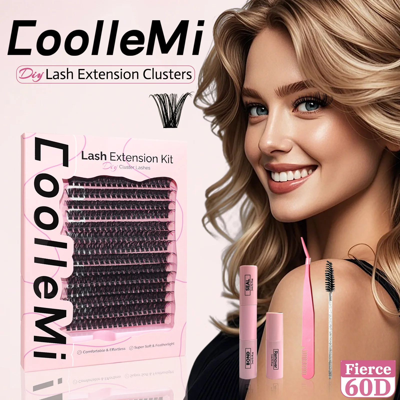 320PCS DIY Cluster Lashes Kit Fierce 60D | D Curl 10-18mm Mixed Dense Manga Lash Clusters | Heat Bonded Fox Eye Individual Lashes with Bond and Seal | Waterproof Long-Lasting Home Makeup
320PCS DIY Cluster Lashes Kit Fierce 60D | D Curl 10-18mm Mixed Dense Manga Lash Clusters | Heat Bonded Fox Eye Individual Lashes with Bond and Seal | Waterproof Long-Lasting Home Makeup