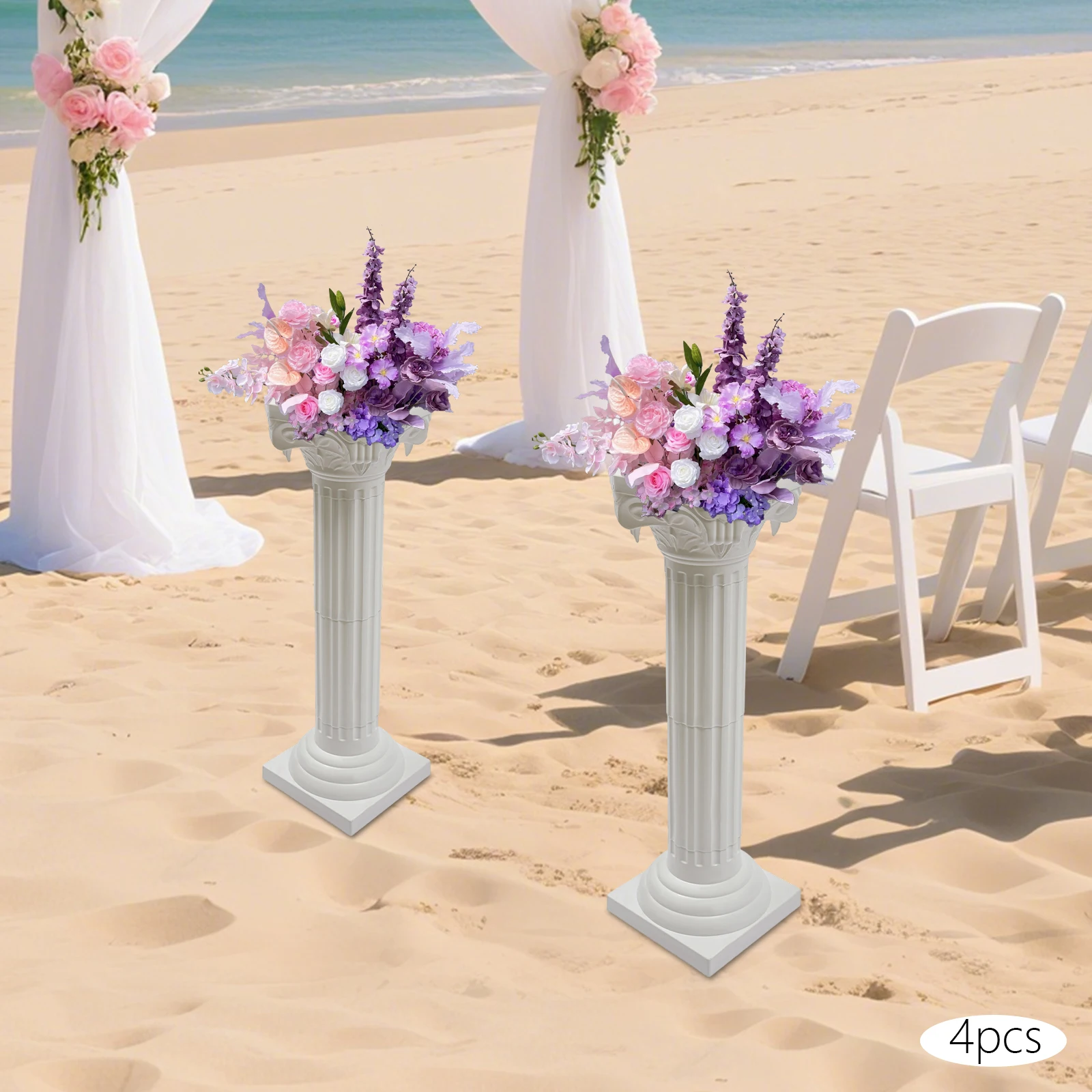 White Roman Columns Wedding Pillars, Elegant Greek Decorative Pedestal Stand for Floral Arrangements Event Party Home Decor
White Roman Columns Wedding Pillars, Elegant Greek Decorative Pedestal Stand for Floral Arrangements Event Party Home Decor