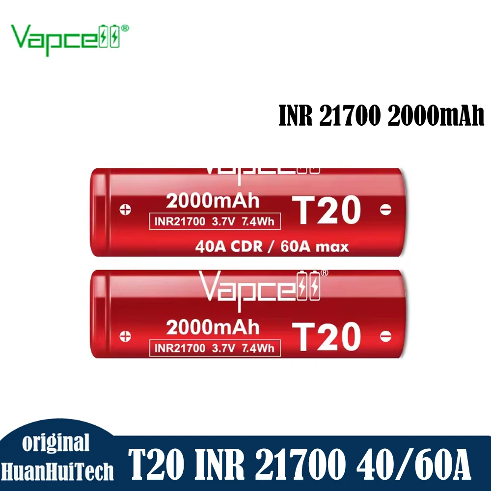 1-10 шт. оригинальный Vapcell INR21700 T20 2000 мАч 40A/60A перезаряжаемый литий-ионный аккумулятор, самый мощный 21700 cell beat 18650 20S
1-10 шт. оригинальный Vapcell INR21700 T20 2000 мАч 40A/60A перезаряжаемый литий-ионный аккумулятор, самый мощный 21700 cell beat 18650 20S
