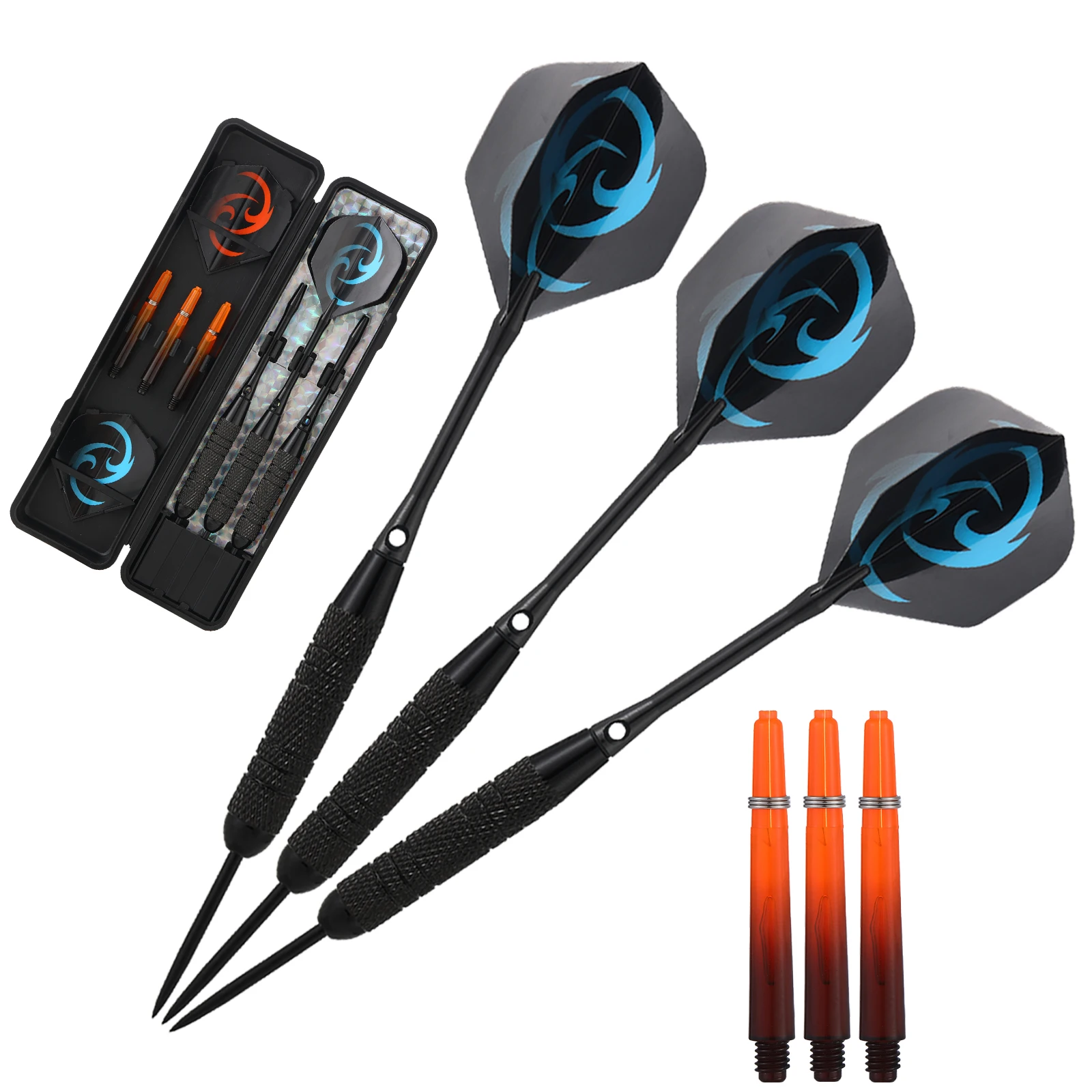 Набор из трех частей железных дротиков Huanqu, стандартные дротики для профессиональных соревнований, нескользящая текстурированная бочка для дротика для улучшенного захвата, включает три черные алюминиевые валы и три оранжевых полупрозрачных черных дроти
Набор из трех частей железных дротиков Huanqu, стандартные дротики для профессиональных соревнований, нескользящая текстурированная бочка для дротика для улучшенного захвата, включает три черные алюминиевые валы и три оранжевых полупрозрачных черных дроти