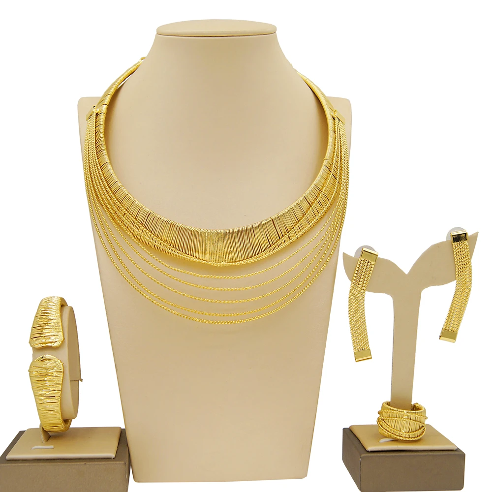Women Original Gold color Jewelry Party Luxury Rings Simple Style Necklace Earrings Free Shipping Africa
Women Original Gold color Jewelry Party Luxury Rings Simple Style Necklace Earrings Free Shipping Africa