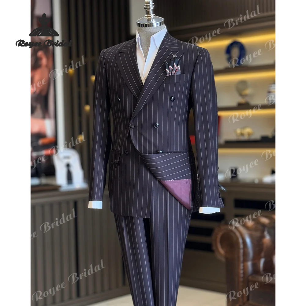 Purple Stripes Peak Lapel Men's Suit Wedding 2026 Two Piece Double Breasted Formal Business Suit costume homme mariage
Purple Stripes Peak Lapel Men's Suit Wedding 2026 Two Piece Double Breasted Formal Business Suit costume homme mariage