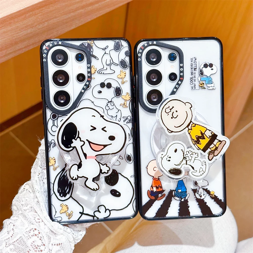 Cute Cartoon Snoopy Magnetic Phone Case for Samsung Galaxy S26 S25 Plus S24 25 S26 Ultra Cover With Magsafe Stand Chain Case
Cute Cartoon Snoopy Magnetic Phone Case for Samsung Galaxy S26 S25 Plus S24 25 S26 Ultra Cover With Magsafe Stand Chain Case