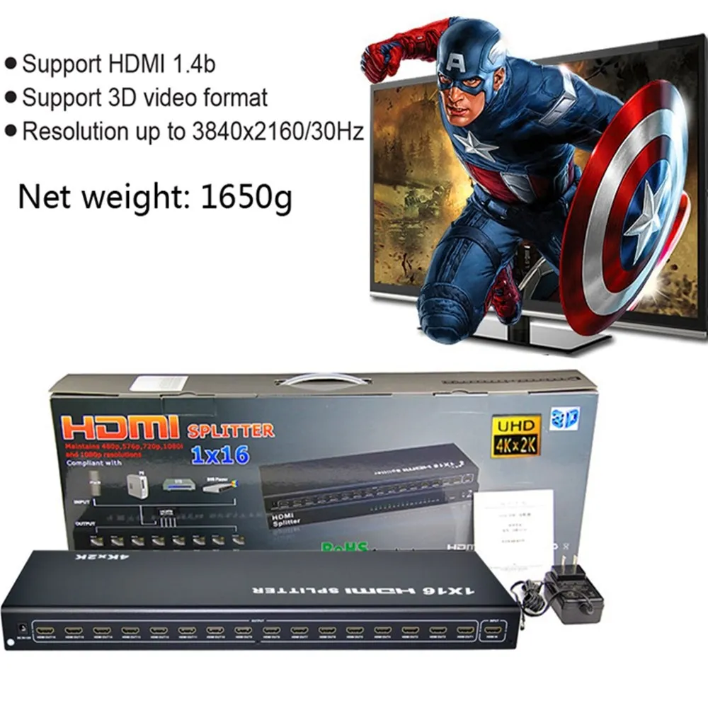 Ultra HD 4K 60Hz 1x16 HDMI Switch Splitter 3D Out Video Distributor TV Monitor Projector Copy Display Share HDMI Switch Splitter
Ultra HD 4K 60Hz 1x16 HDMI Switch Splitter 3D Out Video Distributor TV Monitor Projector Copy Display Share HDMI Switch Splitter