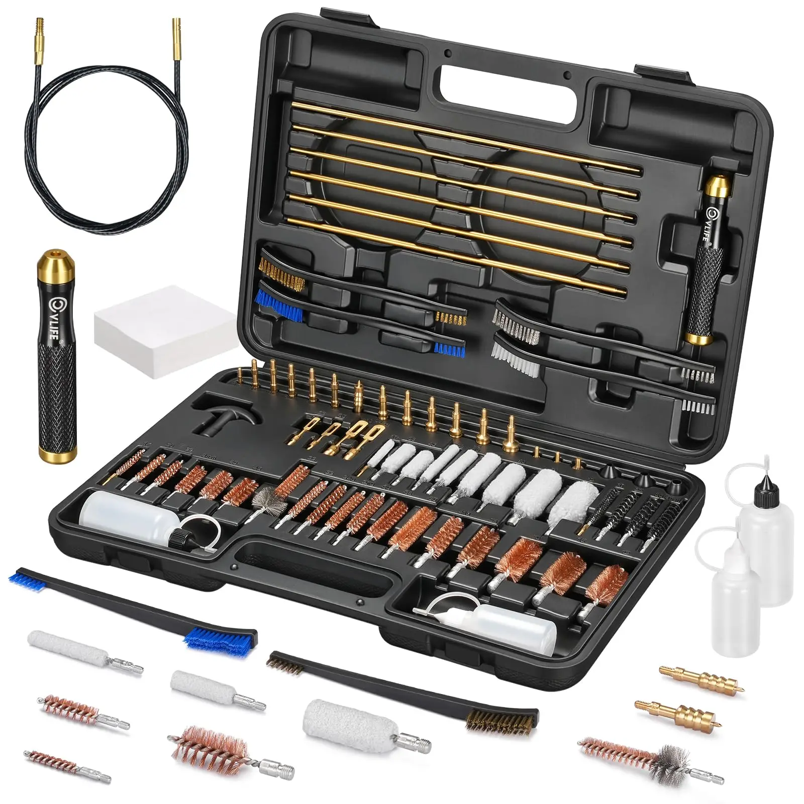 CVLIFE Gun Cleaning Kit, Rifle Cleaning Kit with Gun Cleaning Rods Brass Jags Bronze Brushes and Cotton Mops, Gun Cleaning Set F
CVLIFE Gun Cleaning Kit, Rifle Cleaning Kit with Gun Cleaning Rods Brass Jags Bronze Brushes and Cotton Mops, Gun Cleaning Set F