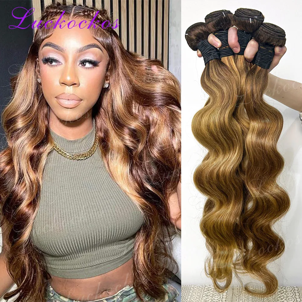 LUCKOKOS 16A Highlight Ombre Bundles Human Hair P4/27 Colored Body Wave Brazilian Virgin Hair Weave Extensions 3/4 PCS Deals
LUCKOKOS 16A Highlight Ombre Bundles Human Hair P4/27 Colored Body Wave Brazilian Virgin Hair Weave Extensions 3/4 PCS Deals