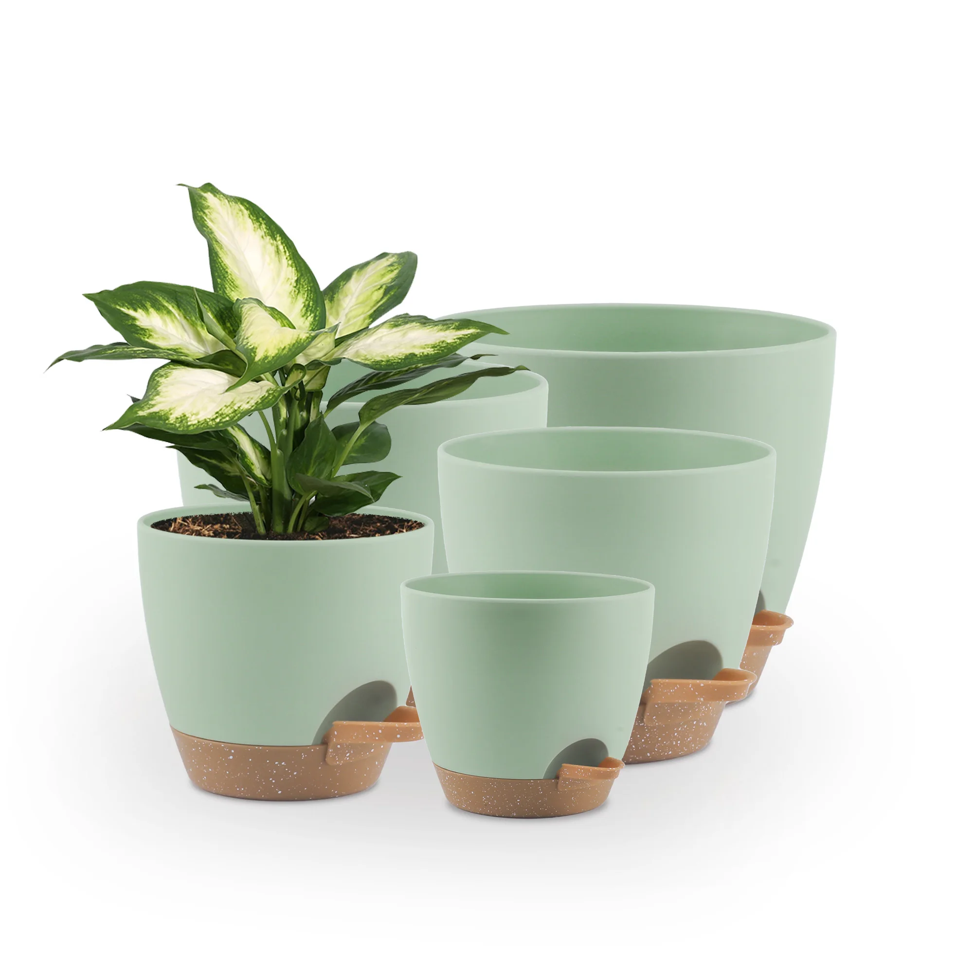 5pcs 5/5.5/6/6.5/7in Self Watering Planters, Plant Pots With Drainage Holes And Saucers, Nursery Planting Pot For Indoor
5pcs 5/5.5/6/6.5/7in Self Watering Planters, Plant Pots With Drainage Holes And Saucers, Nursery Planting Pot For Indoor