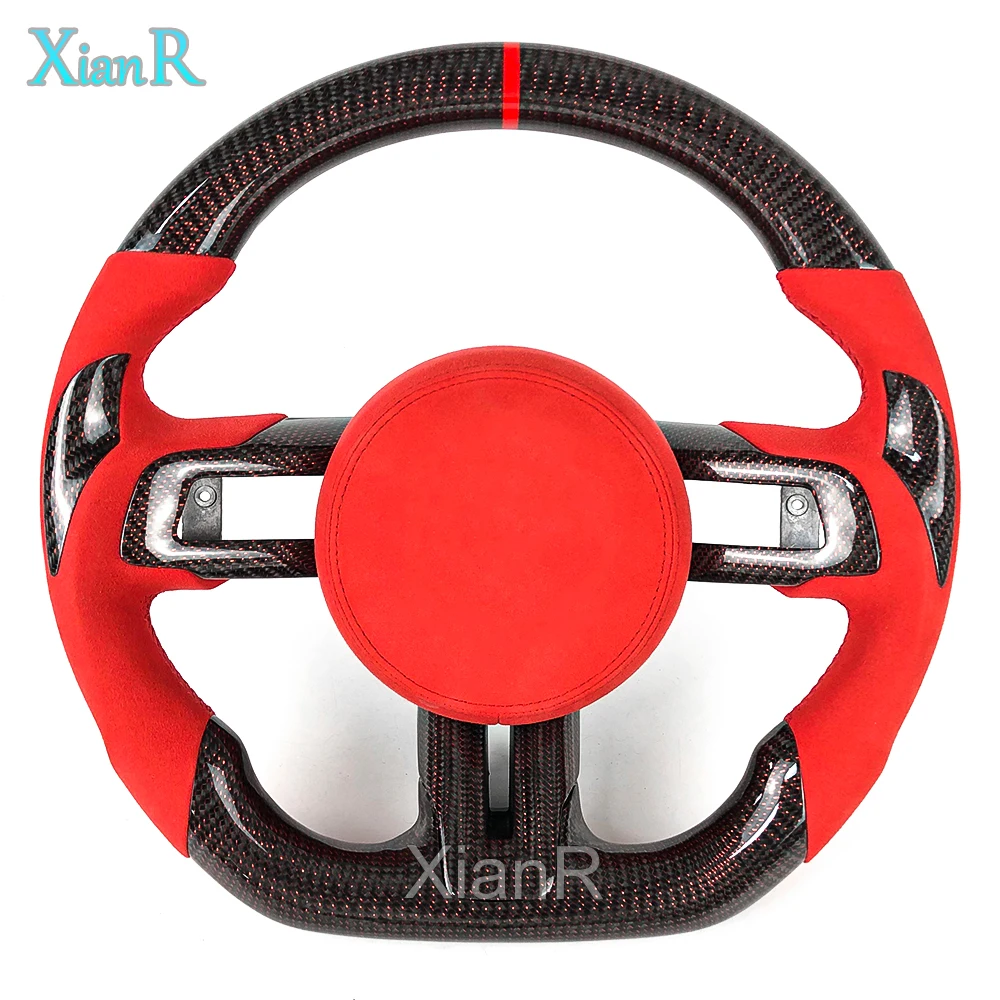 Red Alcantara leather, red silk carbon fiber steering wheel for Ford Mustang 2015, 2016, 2017 car steering wheel
Red Alcantara leather, red silk carbon fiber steering wheel for Ford Mustang 2015, 2016, 2017 car steering wheel