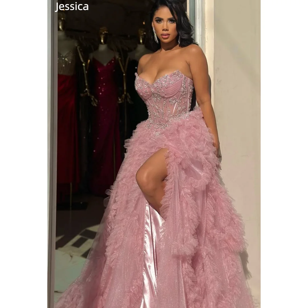 Вечерние платья Jessica Gorgeous розового цвета с блестящими пайетками и тюлевыми вставками с завитым краем, выпускные платья А-силуэта, праздничные платья
Вечерние платья Jessica Gorgeous розового цвета с блестящими пайетками и тюлевыми вставками с завитым краем, выпускные платья А-силуэта, праздничные платья