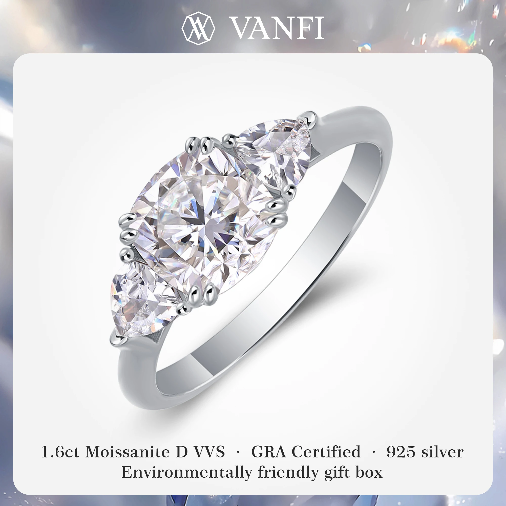 kfvanfi 1.6ct moissanite women's ring sparkling lab diamond wedding engagement 925 sterling silver plated white fine jewelr
kfvanfi 1.6ct moissanite women's ring sparkling lab diamond wedding engagement 925 sterling silver plated white fine jewelr