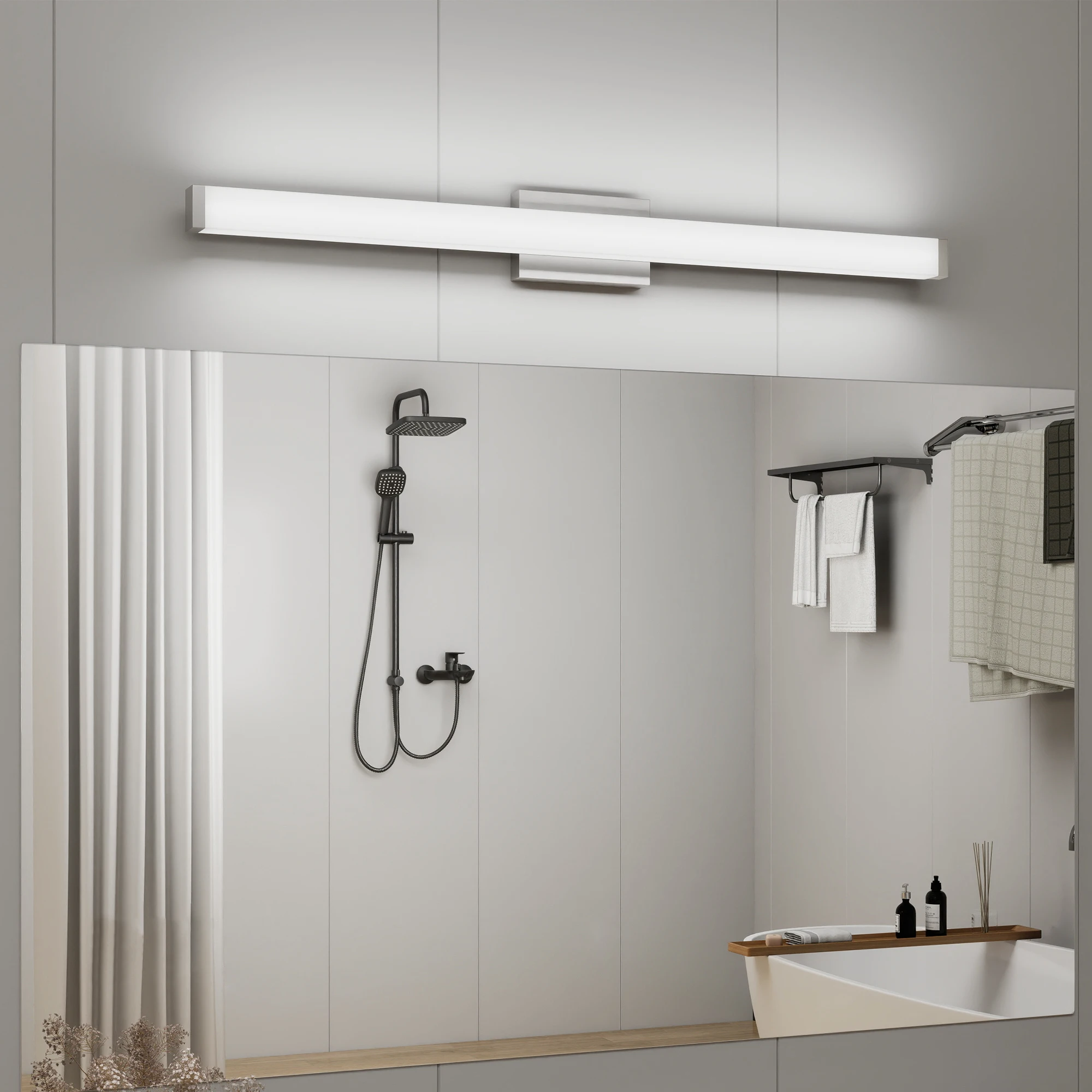 Modern Dimmable Bathroom Led Vanity Light - Waterproof Anti-Rust White Strip Fixture for Mirror & Master Bathroom
Modern Dimmable Bathroom Led Vanity Light - Waterproof Anti-Rust White Strip Fixture for Mirror & Master Bathroom