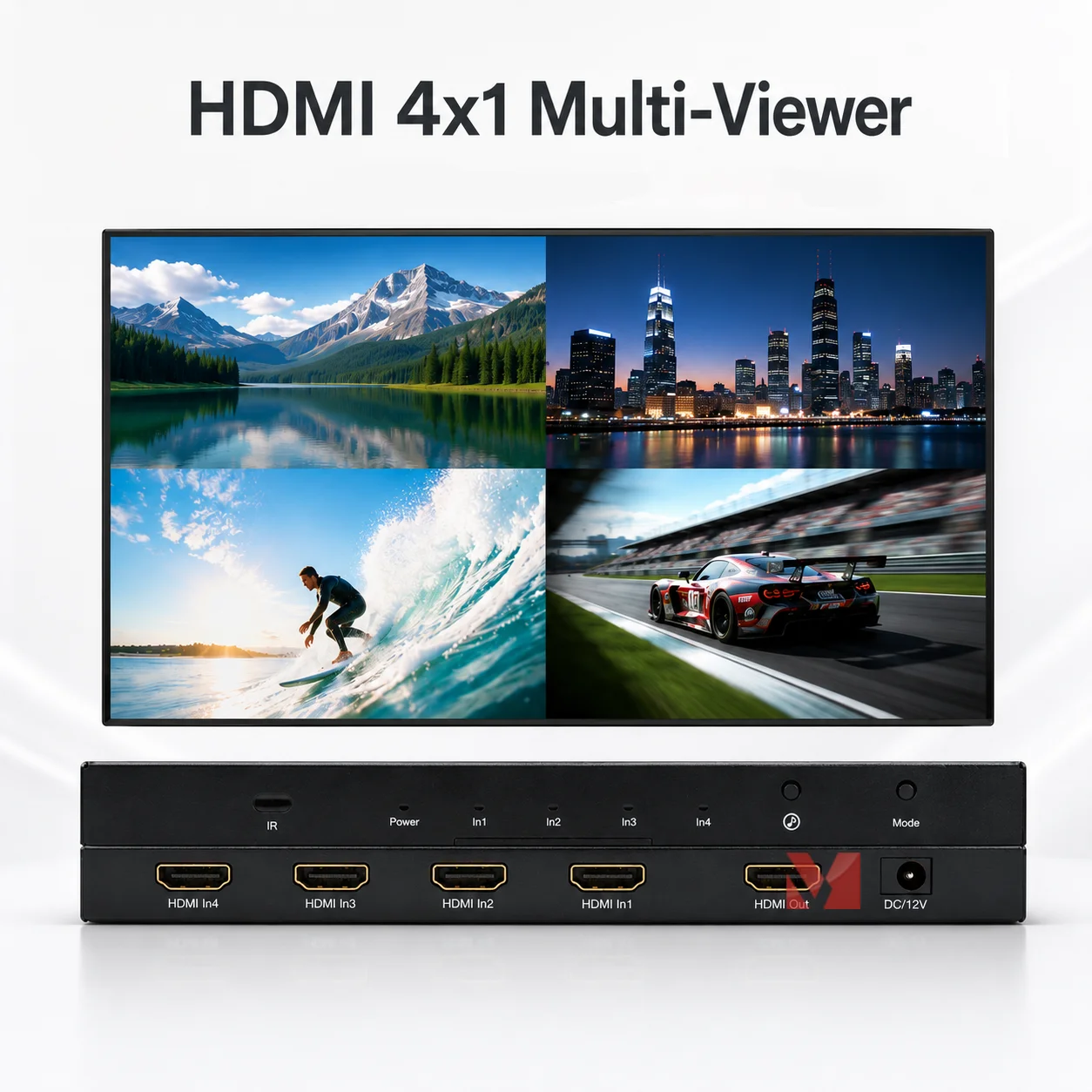 4X1 HDMI-compatible Multi-Viewer 1080P/60Hz Video Seamless 4 in 1 out Multiviewer No Black Screen for Consumer Electronics
4X1 HDMI-compatible Multi-Viewer 1080P/60Hz Video Seamless 4 in 1 out Multiviewer No Black Screen for Consumer Electronics