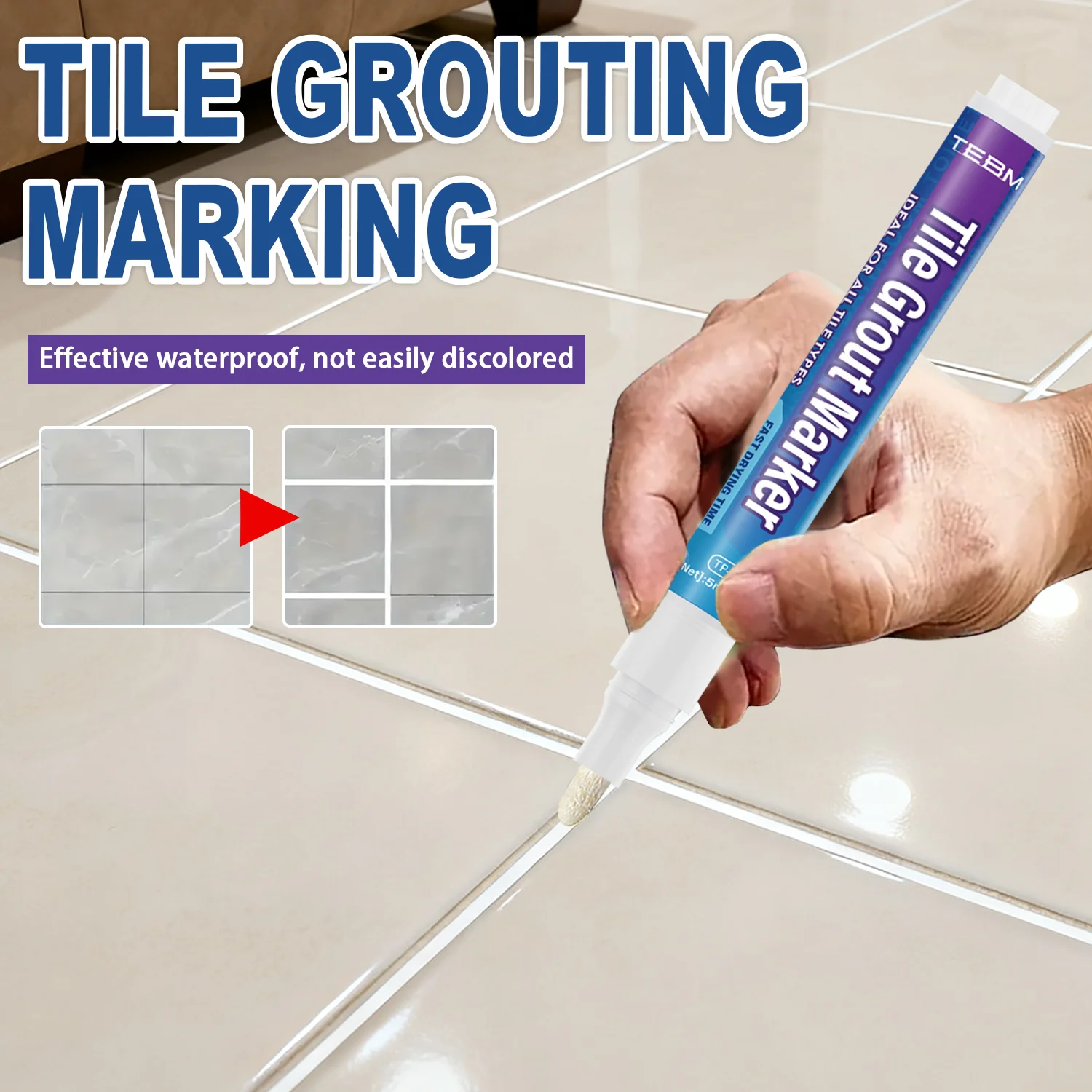 5ML Tile Grout Paint Pen Waterproof Mildew Proof White Tile Paint Marker Tile Repair Beauty Pen for Walls Floors Tile Gaps
5ML Tile Grout Paint Pen Waterproof Mildew Proof White Tile Paint Marker Tile Repair Beauty Pen for Walls Floors Tile Gaps