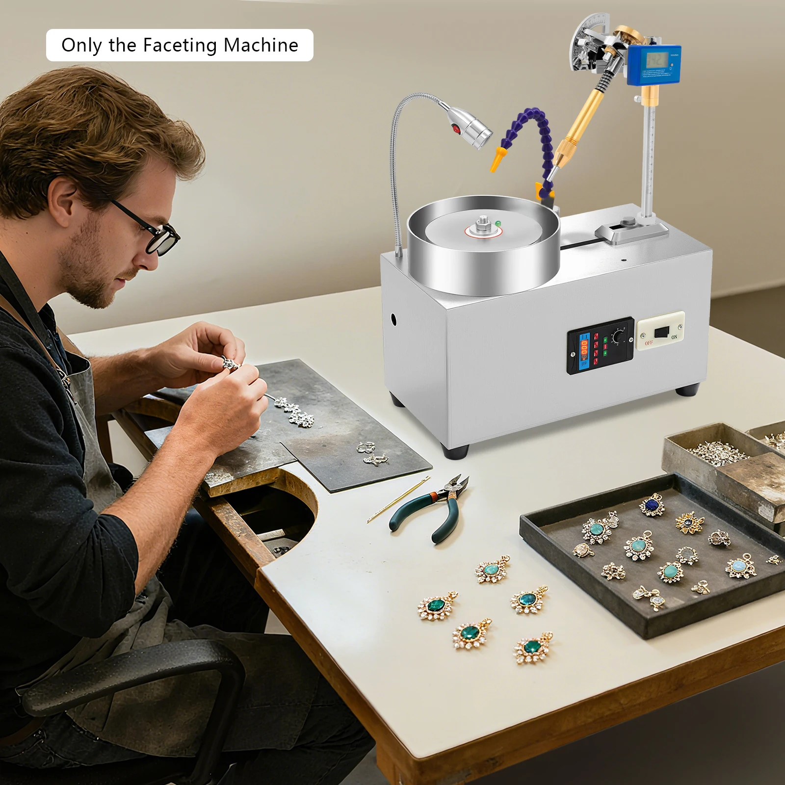 High-Precision Angle Digital Display Gemstone Grinding Machine Manipulator Gem Faceting Machine Handle, 96 Index Gear for Jewely Digital Display Gem Manipulator Jewelry Jade Positioning Grinder Corner Manipulator Carving Knife Grinding Handle
High-Precision Angle Digital Display Gemstone Grinding Machine Manipulator Gem Faceting Machine Handle, 96 Index Gear for Jewely Digital Display Gem Manipulator Jewelry Jade Positioning Grinder Corner Manipulator Carving Knife Grinding Handle