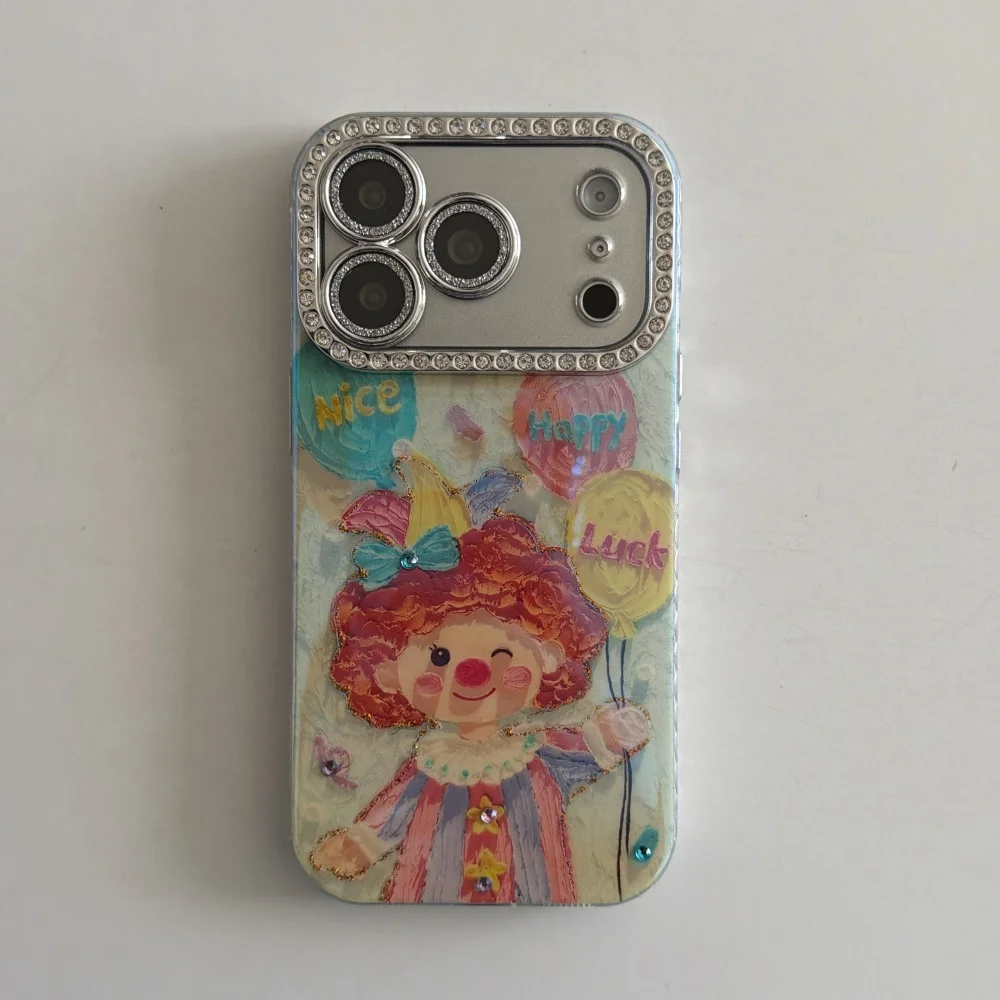 Dot diamond balloon clown phone case, suitable for iPhone 13/14/15/16/17 ProMax, 17 Pro fashionable shockproof protective case
Dot diamond balloon clown phone case, suitable for iPhone 13/14/15/16/17 ProMax, 17 Pro fashionable shockproof protective case