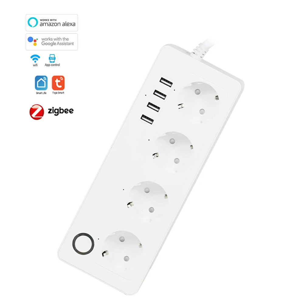 Tuya WiFi EU Smart Power Strip с 4 USB беспроводными пультами дистанционного управления с голосовым управлением Power Monitor Plug Timer работает с Google Home Alexa
Tuya WiFi EU Smart Power Strip с 4 USB беспроводными пультами дистанционного управления с голосовым управлением Power Monitor Plug Timer работает с Google Home Alexa
