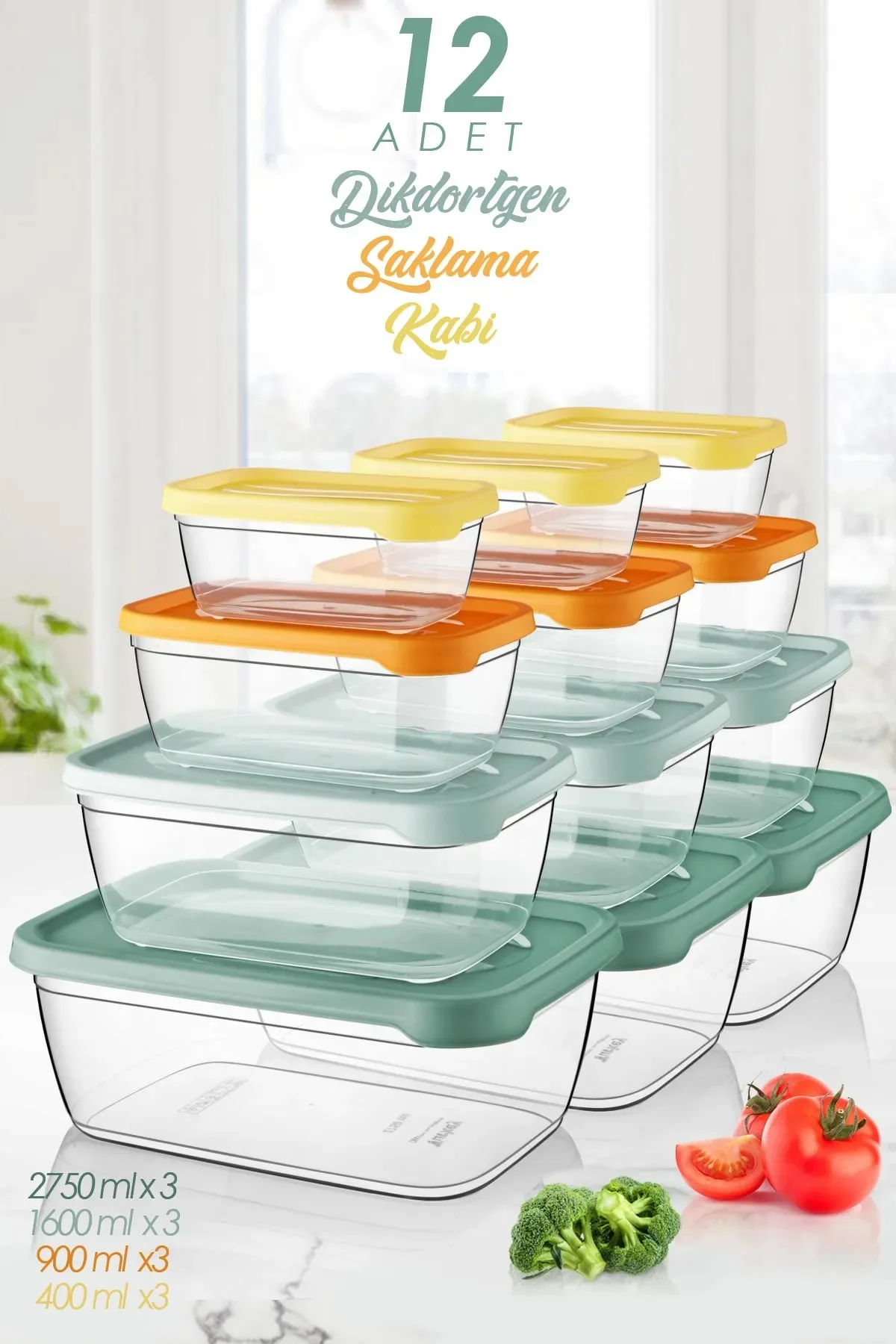12 Pcs Sakura Rectangular Storage Container Set - Supply Vegetable Fruit Container (2750ml 1600ml 900ml 400ml)
12 Pcs Sakura Rectangular Storage Container Set - Supply Vegetable Fruit Container (2750ml 1600ml 900ml 400ml)