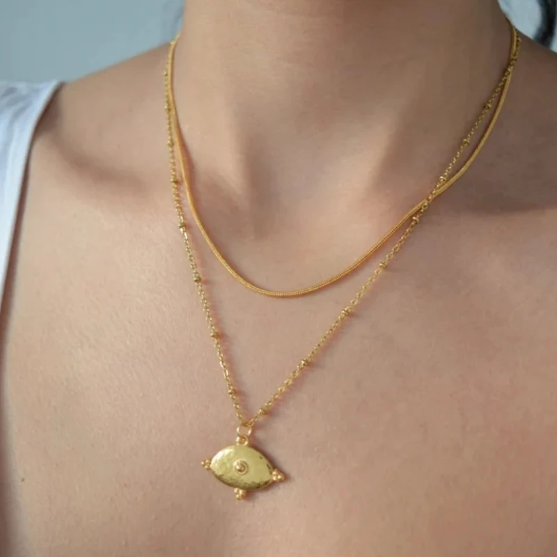 Personalized Simple Devil's Eye 3D Arabian Stacking Necklace Stainless Steel Jewelry Islam Muslim Souvenir Gift For Girls 
Personalized Simple Devil's Eye 3D Arabian Stacking Necklace Stainless Steel Jewelry Islam Muslim Souvenir Gift For Girls