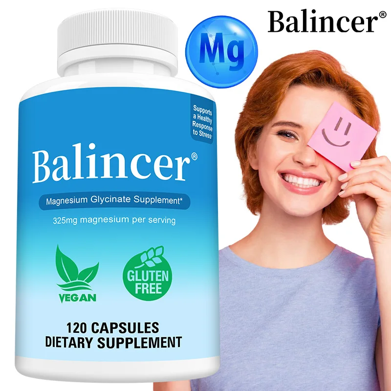 Magnesium Glycinate 325mg Capsules, Support Muscle Bone Joint Heart Health, Nerve Relaxation, Natural Sleep & Immune Support
Magnesium Glycinate 325mg Capsules, Support Muscle Bone Joint Heart Health, Nerve Relaxation, Natural Sleep & Immune Support