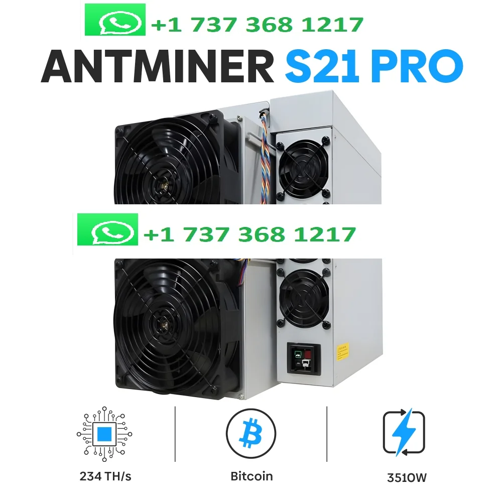 TOP SALES !!! BUY 30 AND GET 18 NEW Bitmain Antminer S21 Pro Bitcoin Miner 234TH/S
TOP SALES !!! BUY 30 AND GET 18 NEW Bitmain Antminer S21 Pro Bitcoin Miner 234TH/S